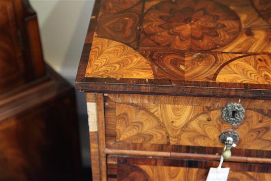 An 18th century and later oyster veneered chest, W.3ft 3in.